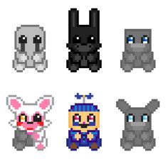 pixel art with different types of animals