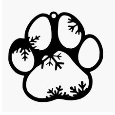 an animal paw with snowflakes on it