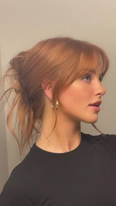 #beauty #hairstyle #aesthetic #fashion #womenstyle Easy Hair Up, Strawberry Blonde Hair Color, Ginger Hair Color, Strawberry Blonde Hair, Hair Inspiration Color, Orange Hair, Curtain Bangs, Ginger Hair