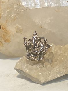 "Ganesha ring Elephant Ganesh band sterling silver women men Ganesh ,a Hindu god is traditionally worshipped before any major enterprise and is the patron of intellectuals, bankers, scribes, and authors.... Size 6 Between a size 6 and a size 6.25 Weight 5.6g Widest part 1 5/8\" Thinnest part of band 1/8\" Free Shipping & Free Postal Insurance Delivered in a Gift Box If you do not want the ring polished and want to leave the natural patina please let me know at the time of purchase as I do po Spiritual Oxidized Finish Ring For Ceremonial Use, Sterling Silver Spiritual Rings For Collectors, Silver Spiritual Rings For Festivals, Spiritual Silver Rings For Festivals, Spiritual Rings As Festival Gifts, Spiritual Rings For Festivals Gift, Silver Stackable Spiritual Rings, Spiritual Silver Rings With Oxidized Finish, Spiritual Stamped 925 Silver Toe Ring