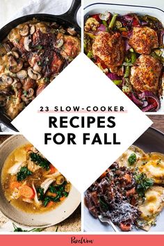 the 25 slow cooker recipes for fall are featured in this post - it - yourself guide