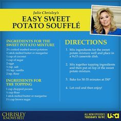 an advertisement for potato soup with instructions on how to make it and what to use it