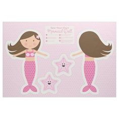 a pink mermaid cutout with stars on it