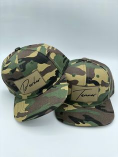 These Signature patch hats are perfect for any Toddler or kid. You can customized them with any name or word in the cute cursive font. We have several different colors and fonts to choose from. CARE OF the HAT: patches shouldn't be cleaned at all but if need to sponge can be used slightly using little water. hat inside and sweatband area can be cleaned with mild detergent . spot clean. hard to get rid of areas a soft brush can be used. never put hat in washer machines or put in dryer air dry out Cute Cursive Font, Water Hat, Child Hat, Leather Patch Hat, Infant Hat, Patch Hats, Leather Engraving, Patch Hat, Hat Custom