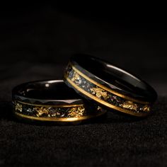 THE UNCROWNED KING | Gold Leaf & Meteorite Wedding Band | Saga Bands Unique Male Rings, Men Engagement Ring For Him, Unique Wedding Bands For Him, Fantasy Wedding Rings, Making A Ring, Wedding Bands And Engagement Rings, Mens Wedding Rings Black, Mens Wedding Rings Unique, Meteorite Wedding Band