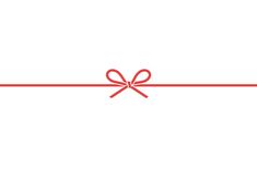 a red ribbon with a bow on it