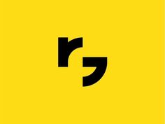 the letter g is made up of black letters on a yellow background with an arrow