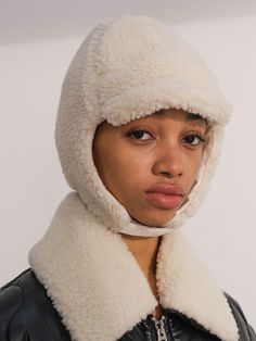 Editor's Notes Shearing wool blend aviator style hat in ivory.- Wool blend fabric- Ear flaps with adjustable fastening- Adjustable chin strapMeasurements(in.)One size- Height: 13.39 in.- Width: 14.17 in.Composition & Care- Outshell : Acrylic 50% Wool 25% Polyester 25% Lining : Cotton 100%- Dry clean onlyDesigner- by TRUNK PROJECT Trapper Hat Men, Aviator Hat, Trapper Hat, Trapper Hats, Hat Men, Aviator Style, Cool Hats, Hat Fashion, Autumn Winter Fashion