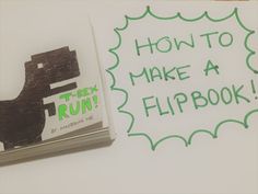 a close up of a book with a drawing of a dog and the words how to make a flipbook