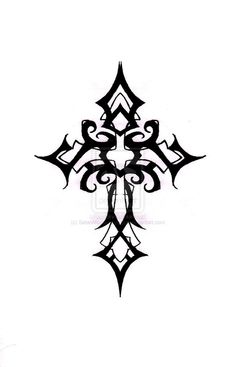 a cross tattoo design on a white background