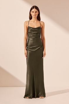 Forest Dresses, Shona Joy La Lune, Shona Joy Dress, Forest Dress, Lace Back Dresses, Shona Joy, Silk Touch, Slim Fit Top, Sporty And Rich