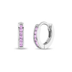 Add a pop of sparkle to your girls outfit with our CZ hoop earrings for girls. Made from 925 sterling silver, these cubic zirconia hoop earrings are a perfect match to your little girl's personal style. Hoop earrings are versatile and they are perfect for formal or casual occasions. Made entirely in 925 sterling silver, these huggie hoops are perfect for girls with sensitive ears. Pink Sterling Silver Hypoallergenic Hoop Earrings, Nickel-free Pink Huggie Hoop Earrings, Pink Nickel-free Huggie Hoop Earrings, Pink Huggie Hoop Earrings Nickel Free, Pink Hypoallergenic Sterling Silver Hoop Earrings, Pink Hypoallergenic Small Hoop Huggie Earrings, Adjustable Pink Huggie Jewelry, Pink Sterling Silver Hoop Earrings For Anniversary, Pink Hoop Huggie Earrings For Anniversary