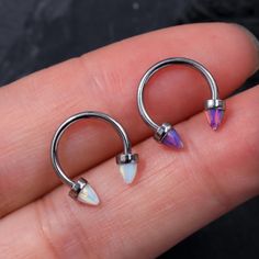 SOLD AS A SINGLE PIECE Material:  The bar is made of implant grade titanium, nickel-free, lead-free, and hypoallergenic, sturdy and durable, and can be used for a long time. Has a High polished smooth surface, without sharp edges, and no irritation to your skin, comfortable for daily wearing. Opal: White opal, Purple opal Size: Bar thickness: 16g(1.2mm) Inner diameter: 10mm 16G Titanium Internally Threaded Opal Horseshoe Septum Rings/Daith Jewelry/Cartilage Earring/Conch/Helix Hoop/Septum Jewelr Adjustable Nickel-free Septum Ring, Adjustable Internally Threaded Septum Ring, Horseshoe Septum, Hoop Septum, Daith Jewelry, Horseshoe Earrings, Septum Rings, Purple Opal, Helix Hoop