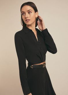 The Knot, Knot, Long Sleeves, Texture, Collar, Long Sleeve, Fabric, Black