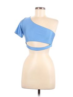 Assorted Brands Short Sleeve Top Size: Medium Blue Tops - used. 82% POLYAMIDE, 18% ELASTANE, One Shoulder, | Short Sleeve Top Blue One Shoulder Tops - Used - Size Medium Light Blue Crop Top For Night Out In Spring, Imvu Outfits, Imvu Outfits Ideas Cute, Shoulder Tops, One Shoulder Tops, Outfits Ideas, Short Sleeve Top, Medium Blue, Shoulder Top