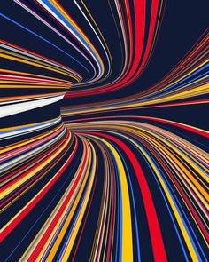 an abstract background with multicolored lines in the shape of a tunnel or vortex