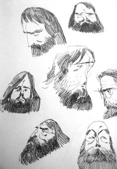 some drawings of bearded men with beards