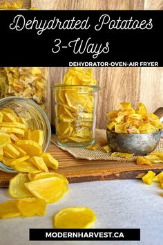 the ingredients for dehydrated potatoes in jars