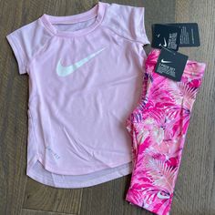 New With Tags. Price Firm. Nike Short Sleeve Sets For Spring, Nike Summer Playwear Sets, Nike Sports Sets For Summer, Playful Summer Sports Sets, Playful Nike Sports Sets, Playful Nike Playwear Sets, Nike Summer Tops, Nike Pink Short Sleeve Sets, Playful Pink Nike Sets