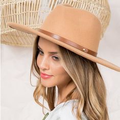 Color: Taupe Size:23.5" Circumference Brim:3" Material:100% Polyester Chic Spring Felt Hat For Everyday, Chic Brown Everyday Hat, Brown Fedora For Everyday Spring Wear, Casual Felt Hat For Everyday Spring Wear, Casual Spring Felt Hat For Everyday, Casual Everyday Felt Hat For Spring, Everyday Summer Felt Hat, Chic Brown Felt Hat For Spring, Chic Brown Fedora For Everyday Wear