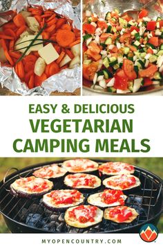 an image of easy and delicious vegetarian camping meals