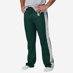 Michigan State Spartans Gameday Ready Lounge Pants FOCO S - FOCO.com Rings Adjustable, Championship Rings, Michigan State Spartans, Uniform Design, Michigan State, Side Stripe, Phone Wallet, Lounge Pants, Team Colors