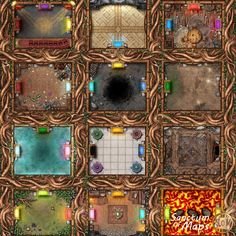 an image of a game board with lots of different items in the middle and bottom