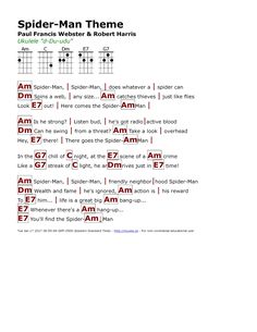 spider - man theme sheet for guitar