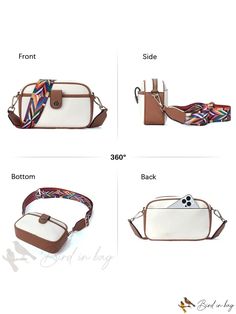 Bird in Bag - Small Leather Shoulder Bag for Body Travel Beige Bag Strap With Mobile Phone Bag, Beige Bag Strap With Mobile Phone Bag For Travel, Rectangular Brown Bag Strap With Mobile Phone Bag, Trendy Brown Camera Bag For Everyday Use, Rectangular Bag Strap With Removable Pouch For Daily Use, Casual Rectangular Camera Bag With Detachable Strap, Trendy Satchel Bag With Interior Card Slots, Brown Mobile Phone Bag Strap For Travel, Beige Crossbody Shoulder Bag With Card Slots