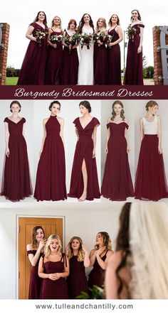 bridesmaid dresses in different styles and colors