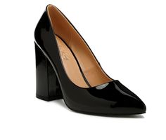 The perfect dress shoe for all your formal looks in patent PU, the sleek block heeled pump is a style topper. The pointed pair of high heels that just go on with everything when you want to dress smart. Shiny Patent Faux Leather upper, Slip on for easy entry, Approx. 4\ block heel, Closed pointed toe, Polyurethane insole, Rubber Durable Outsole | Women's London Rag Kamira Pumps in Black Size 6 Dress Smart, Dress Shoe, Formal Looks, Black Pumps, Pump Shoes, Christian Louboutin Pumps, Go On, Just Go, Perfect Dress