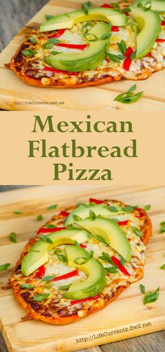 mexican flatbread pizza with avocado on top