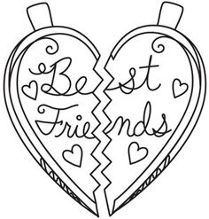 Best Friend Coloring Pages, Friend Coloring Pages, Friendship Week, Heart Coloring Pages, Bff Drawings, Quote Coloring Pages, Pattern Coloring Pages, Urban Threads, Adult Coloring Book Pages