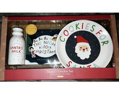 santa's cookie set in a gift box