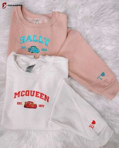 Introducing the Cars Mcqueen x Sally Embroidered Sweatshirt, a must-have for all cartoon lovers! This trendy crewneck is perfect for the holiday season and makes for an ideal Christmas gift for couples. The detailed embroidery of Cars Mcqueen and Sally adds a playful touch to the sweatshirt, making it a unique and stylish addition to your wardrobe. Made from high-quality materials, it offers ultimate comfort and durability. Embrace the spirit of Christmas with this trending sweatshirt and make a Cars Couple, Cars Mcqueen, Trendy Crewneck, Cartoon Couple, Hawaiian Shirt Women, Couple Christmas, Christmas Gifts For Couples, Cartoon Sweatshirts, Christmas Crewneck