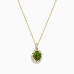 Effy 14K Yellow Gold Peridot and Diamond Pendant Lovely Jewellery, Gold Yellow, Diamond Pendant, Yellow Gold, Pendant Necklace, Yellow, Pendant, Gold