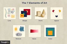 the 7 elements of art are shown here