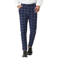 The pants come with 2 hand pockets at the sides and 1 pocket, which is very convenient since you can put your wallet inside. The classic plaid pants make you look more stylish. Wearing them to a party is a good choice. You choose these pants because you can not only wear them to a party but also to home. Classic Plaid Bottoms With Pockets, Plaid Business Pants With Welt Pockets, Plaid Pants With Welt Pockets For Business, Plaid Bottoms With Pockets For Business Casual, Plaid Business Casual Pants With Pockets, Business Casual Plaid Cotton Pants, Plaid Pants With Pockets For Business Casual, Business Casual Plaid Cotton Bottoms, Plaid Cotton Bottoms For Business Casual