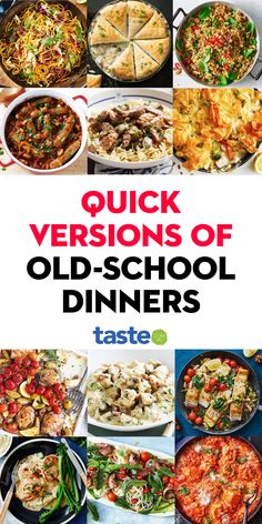 the cover of quick versions of old - school diners by taste, with pictures of different dishes