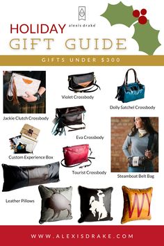 the holiday gift guide for women is shown