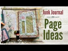 an open book with the title junk journal page ideas