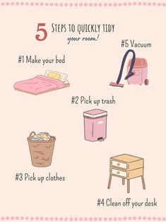 Do you ever have trouble just doing a quick tidy in your room?? Well I do! Here's a list to get you started with just a basic cleaning of your room. Clean Room Motivation, Clean Room Checklist, Room Cleaning Tips, Room Checklist, Deep Cleaning Checklist, Tidy Room, Cleaning My Room, Self Care Bullet Journal, Cleaning Motivation