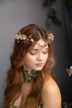 Flower elven tiara :) The flower tiara is made of preserved and artificial flowers, grass, and other arranging material. Dress: Chotronette  https://chotronette.com/shop/sweet-ivy/ When stored in dry and dark place, our products last 10-15 years. We can also make you other matching accessories. Please message me for more information. :) ---------------------------------------------------------------- SHIPPING INFO FOR EU ORDERS: Standard shipping: Your package will arrive in about 5-8 days after Flower Crown Fairy, Elf Wedding, Handmade Tiara, Lord Of Rings, Elven Crown, Elven Tiara, Pink Tiara, Crown Fairy, Textile Flowers