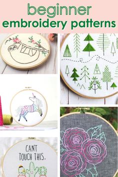 embroidery patterns for beginners to learn how to sew with the help of hand stitchers