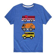 He'll love the fun style of this Boys 8-20 Truck Types Tee. He'll love the fun style of this Boys 8-20 Truck Types Tee. Crewneck Short sleevesFABRIC & CARE Solids: Cotton Heather: Cotton/Polyester Machine wash Imported Size: Large. Color: Blue. Gender: male. Age Group: kids. Pattern: Graphic. Material: Cotton Blend. Blue School Tops With Character Print, Blue Character Print Tops For School, Blue Character Print School Tops, Playful Tops For End Of School Year Playtime, Blue Fun T-shirt For Playwear, Fun Blue T-shirt For Playwear, End Of School Year Graphic Print Tops For Playtime, Fun Blue Tops For School, Playful Blue T-shirt For School