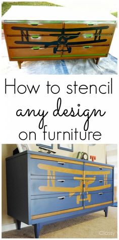 how to stencil any design on furniture