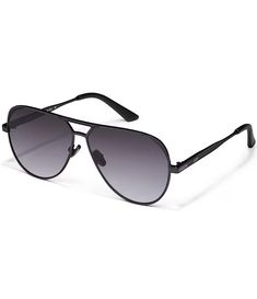 Quay Australia Women's Open Tab 54mm Aviator Sunglasses | Dillard's Matte Black Rimless Sunglasses With Gradient Lenses, Matte Black Aviator Polarized Sunglasses, Matte Black Polarized Aviator Sunglasses, Matte Black Aviator Sunglasses With Polarized Lenses, Quay Australia, Dillard's, Bold Fashion, Aviator Sunglasses, Sunnies