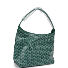 This Boheme Hobo bag is in green goyardine canvas with palladium hardware, contrast white stitching, chevroches calfskin lining, a zip closure, a detachable pouch, and a shoulder strap.The interior is lined in white linen.Origin: FranceCondition: New and never worn (plastic on hardware)Accompanied by: Goyard shopping bag, dustbag, felt, detachable pouchMeasurements: 15" x 12" x 4.5"; 8" shoulder strap Designer Green Coated Canvas Shoulder Bag, Green Coated Canvas Bag With Leather Handles, Green Bags With Leather Handles And Coated Canvas, Green Coated Canvas Shoulder Bag For Daily Use, Green Luxury Shoulder Bag With Zipper Closure, Green Coated Canvas Tote Shoulder Bag, Designer Green Bag With Zipper Closure, Green Coated Canvas Shoulder Bag For Errands, Hermes Birkin 25