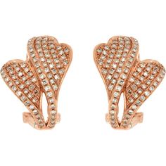 Royal Radiant 14K Rose Gold Diamond Earrings - 0.65 Carat Total Diamond Weight Luxury Rose Gold Diamond Earrings With Brilliant Cut, Luxury Rose Gold Earrings With Prong Setting, Luxury Rose Gold Cluster Earrings With Prong Setting, Luxury Rose Gold Cluster Earrings For Anniversary, Elegant Rose Gold Diamond Earrings With Brilliant Cut, Luxury Rose Gold Diamond Earrings For Evening, Luxury Rose Gold Cluster Earrings For Formal Events, Luxury Rose Gold Cluster Earrings For Formal Occasions, Luxury Rose Gold Diamond Earrings For Anniversary