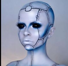 Robot Invasion, Alien Make-up, Cyberpunk Makeup, Fantasy Make-up, Halloweenský Makeup, Halloween Make-up Looks